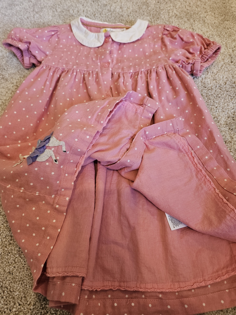 Baby Boden Pink Polka Dot Fairy Animal Dress 2-3Y - Picture 4 of 4